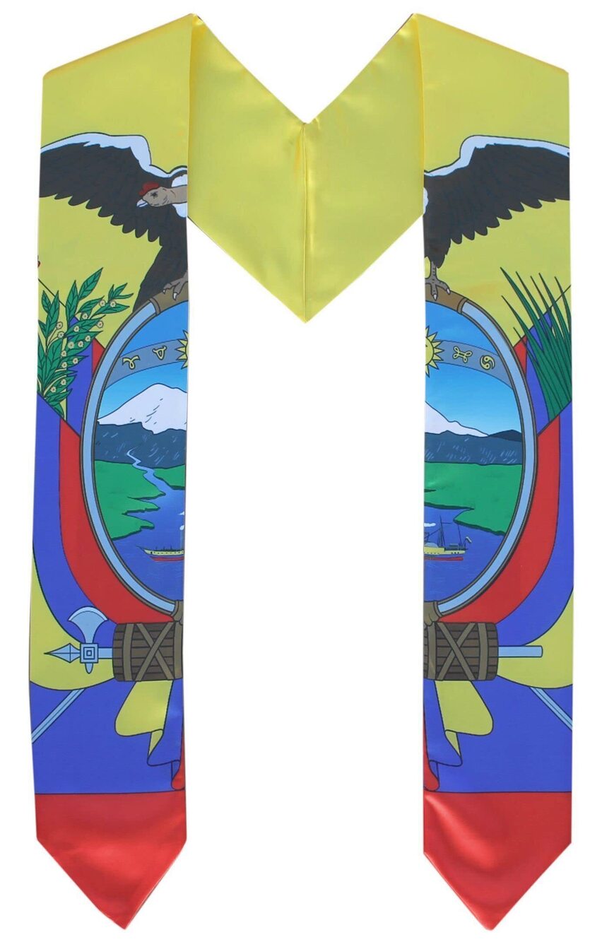 8013 Graduation Country Flag Stole Sash Scarf Graduate Pride Ecuador